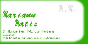 mariann matis business card